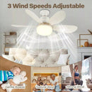 Ventilador de Teto LED 60W com Soquete E27 – Luminária Ventilador 6 Pás Econômica e Moderna