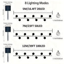 Cordão de Luz Solar LED para Jardim – Iluminação Decorativa Externa com Globos Luminosos IP65