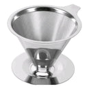 Filtro de Café Reutilizável em Aço Inoxidável – Coador Lavável Compatível com Suporte Cone