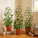 Kit 3 Suportes Decorativos para Plantas Trepadeiras em Formato de Coração – Treliça para Vasos e Jardim