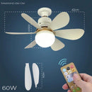 Ventilador de Teto LED 60W com Soquete E27 – Luminária Ventilador 6 Pás Econômica e Moderna