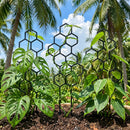 Kit 3 Suportes Decorativos para Plantas Trepadeiras em Formato de Coração – Treliça para Vasos e Jardim